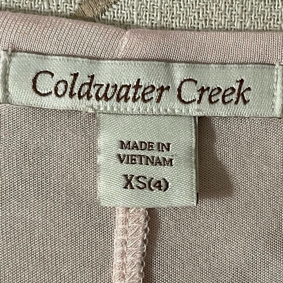 Coldwater Creek Open Front Lightweight Roll Tab Cardigan Tunic In Pale Pink - Picture 14 of 16